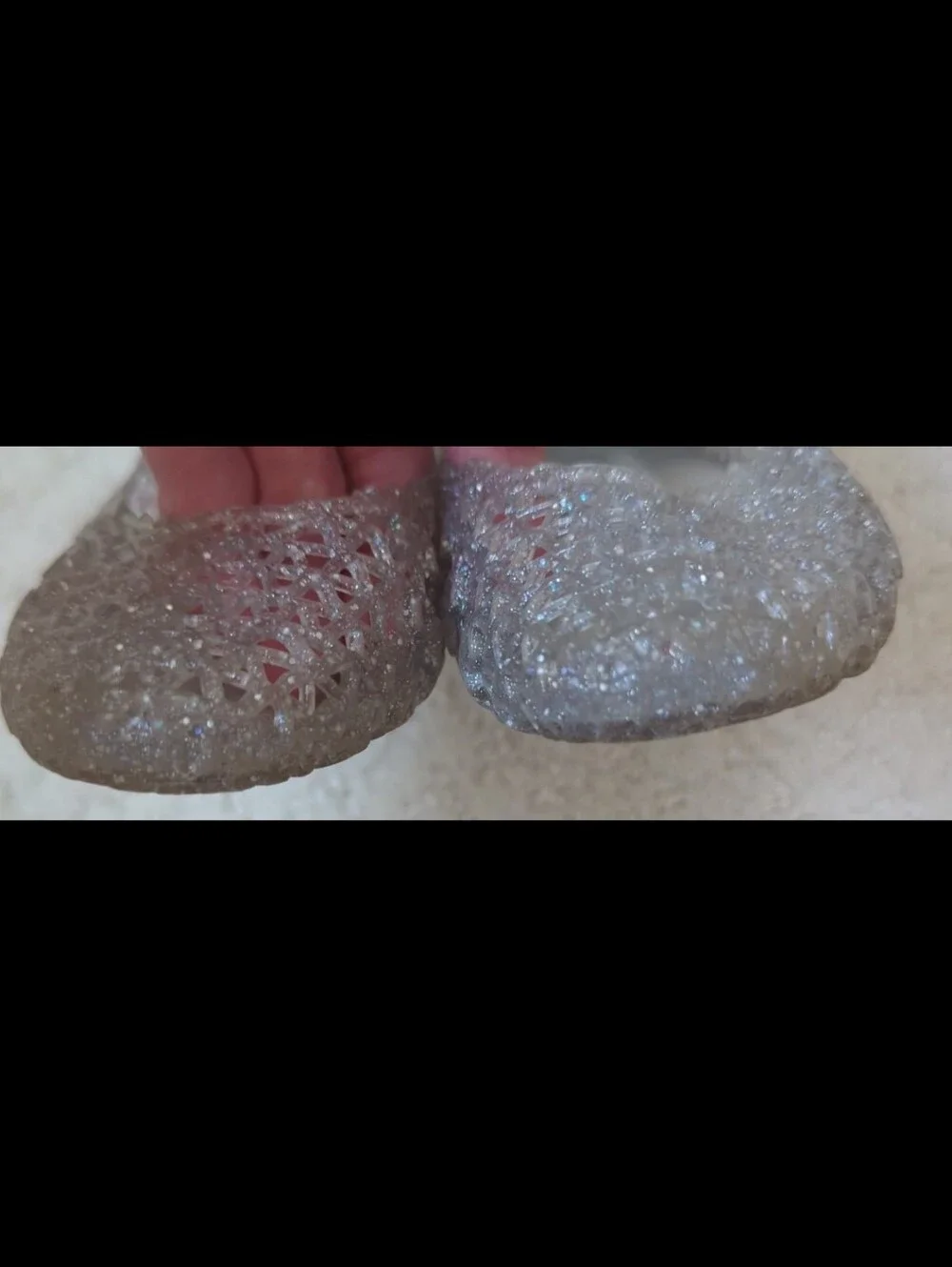 Mini Melissa Campana Jelly Shoes Clear Glitter Size 28/29 EUR 11 US